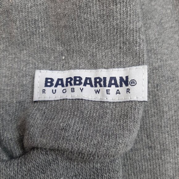 Vintage Rugby Wear Barbarian Men's 100% Cotton Gray and Brown Pullover Sweatshir - Picture 9 of 9